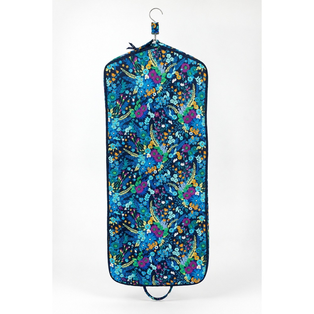 RETRO FLORAL Vera Bradley Midnight Blues Quilted Garment Bag 52" Travel